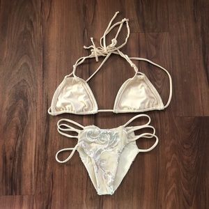 A’Qua Custom Swim nude sequins bikini